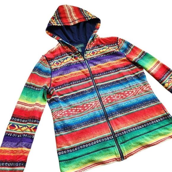 Ralph Lauren LRL Hoodie Womens  Small Serape Aztec Full Zip - Picture 1 of 4